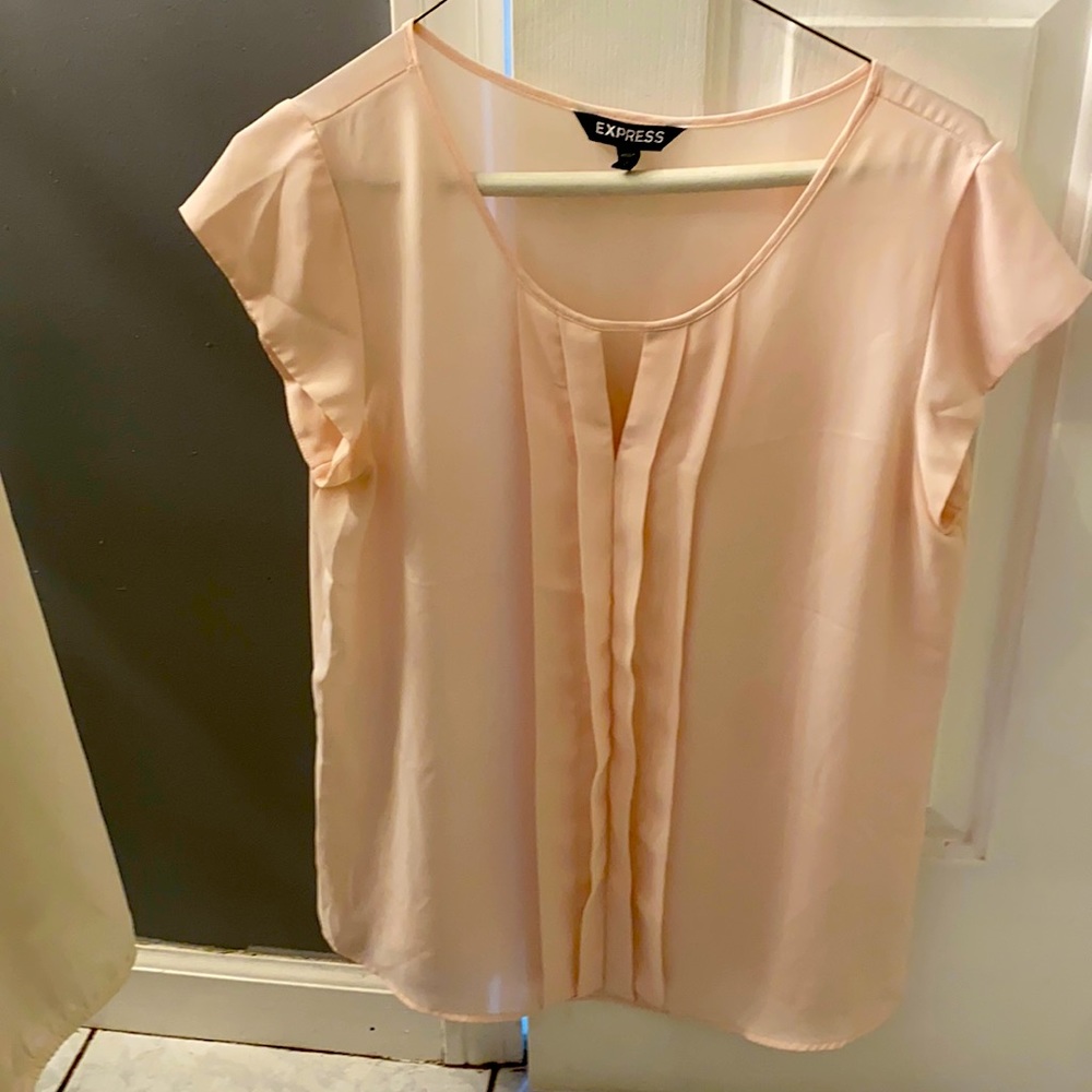 Express key hole blouse pale pink